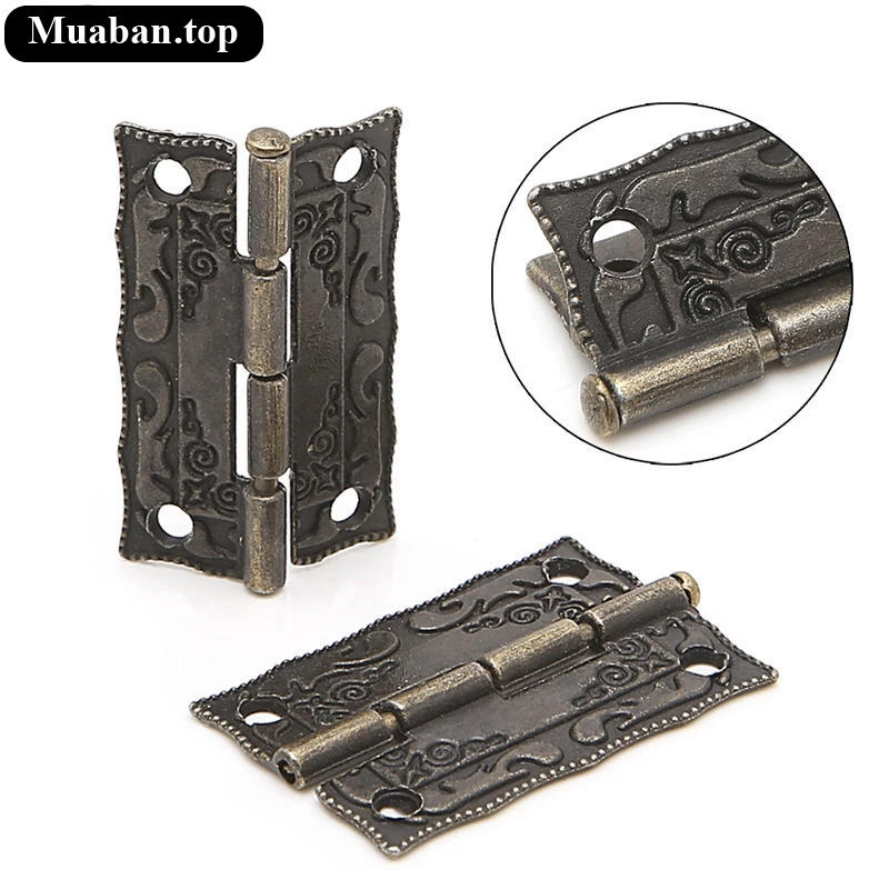Bản lề hoa văn 35x28mm kiểu cỗ điển kèm ốc vít 3