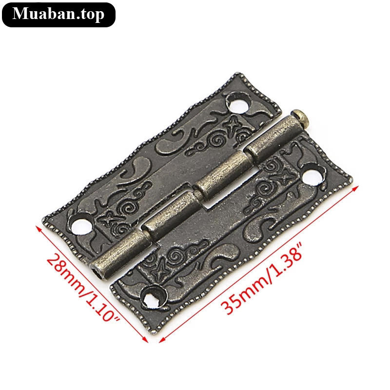 Bản lề hoa văn 35x28mm kiểu cỗ điển kèm ốc vít 8