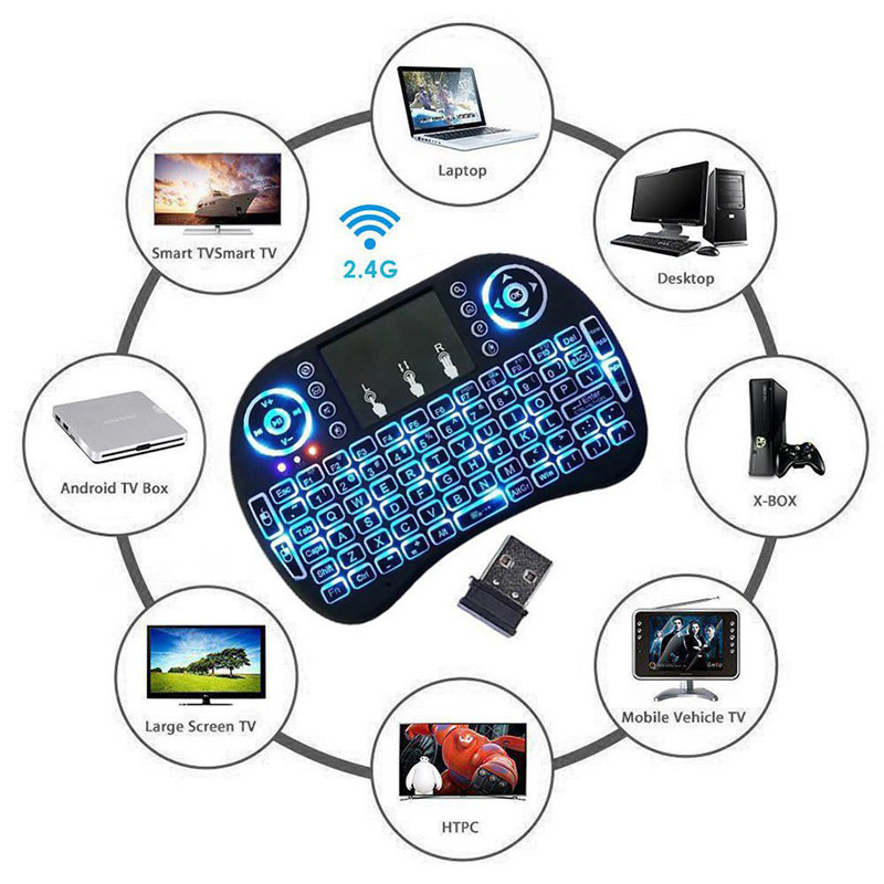 Bàn phím kiêm chuột mini cảm ứng không dây I8 cho Ps4, Google, Android, Tv Box, chơi game 6
