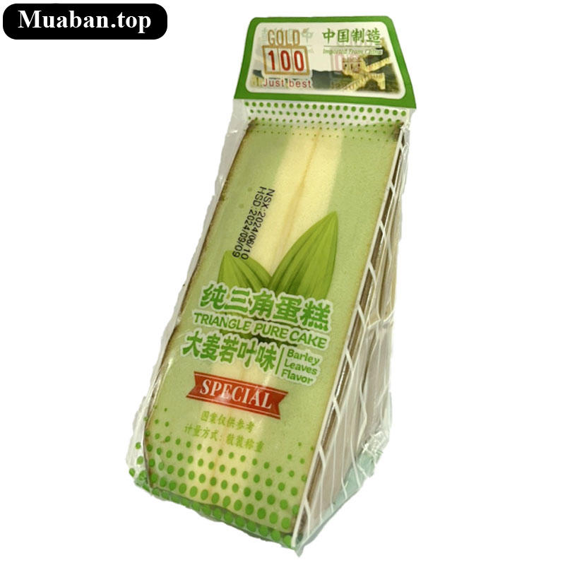 Bánh bông lan tươi tam giác vị lá lúa mạch GOLD100 gói 100g 2