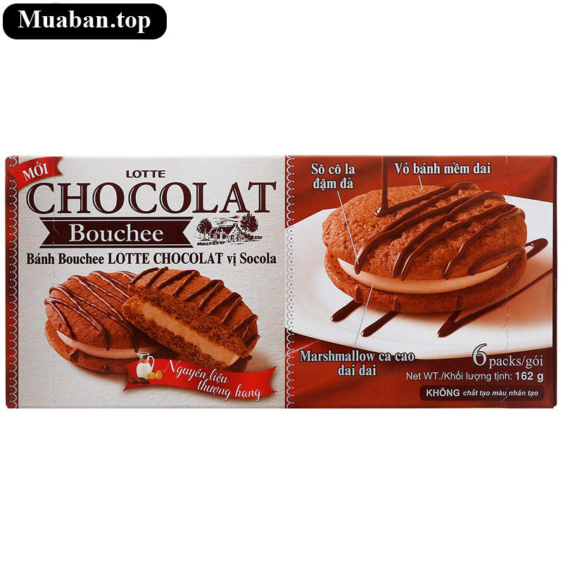 Bánh bouchee Lotte Chocolat socola hộp 162g 6 cái 2
