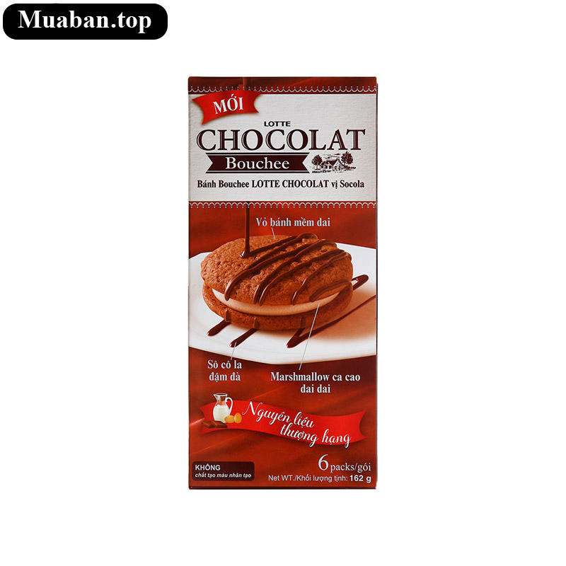 Bánh bouchee Lotte Chocolat socola hộp 162g 6 cái 3