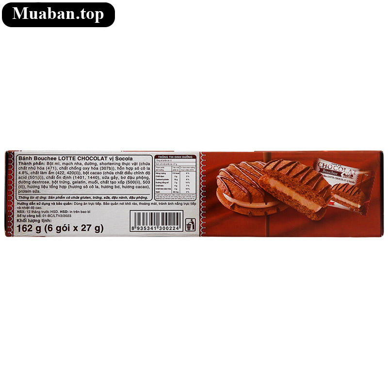 Bánh bouchee Lotte Chocolat socola hộp 162g 6 cái 4