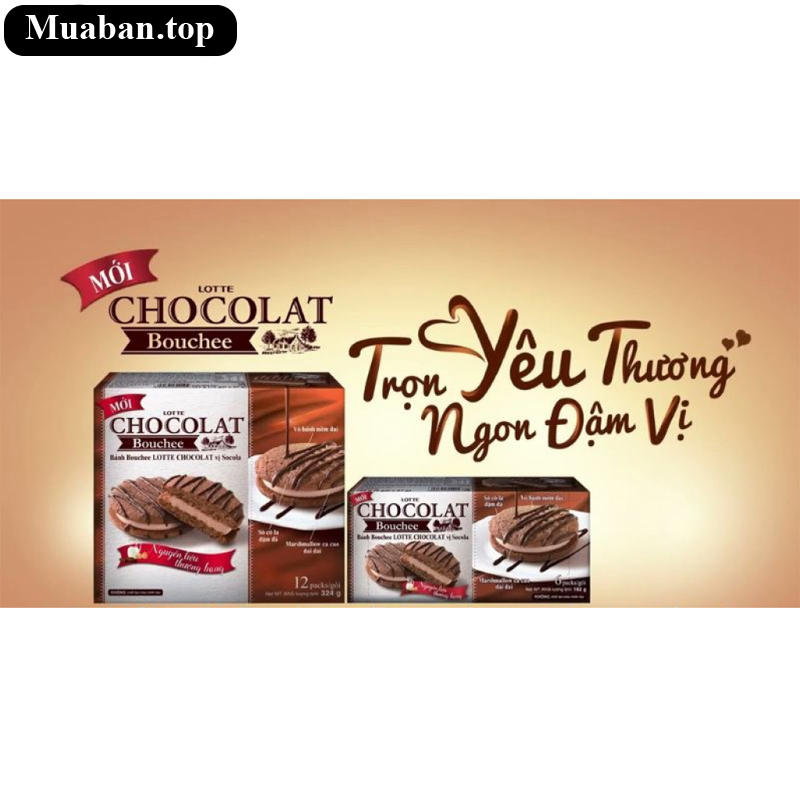 Bánh bouchee Lotte Chocolat socola hộp 324g 12 cái 3