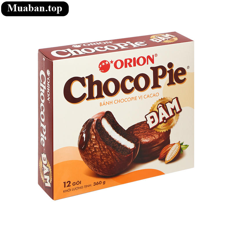 Bánh Choco pie Dark vị ca cao hộp 360g 12 cái Bánh Choco pie Dark vị ca cao hộp 360g 12 cái