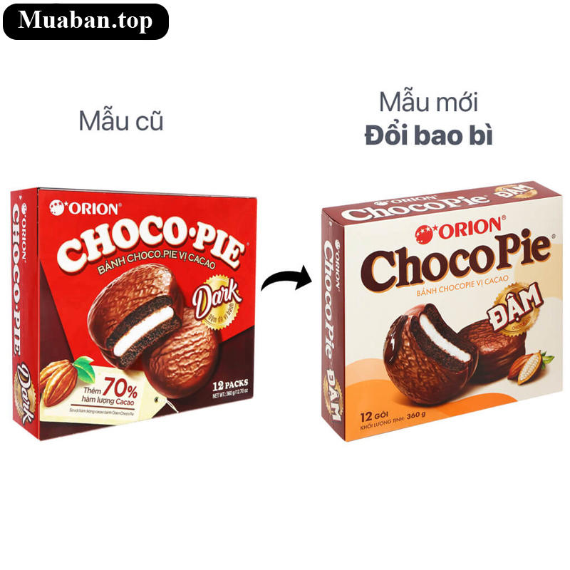 Bánh Choco pie Dark vị ca cao hộp 360g 12 cái 7