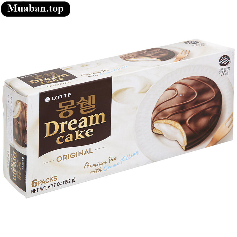 Bánh chocopie Lotte Dream Cake truyền thống hộp 192g 6 cái Bánh chocopie Lotte Dream Cake truyền thống hộp 192g 6 cái