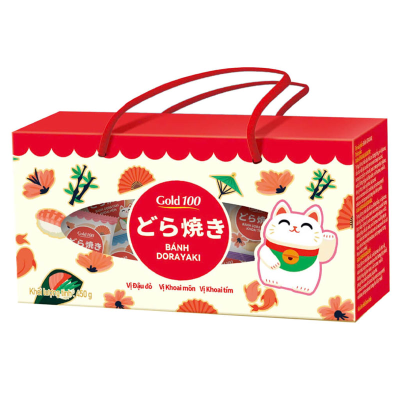 Bánh Dorayaki mix vị GOLD100 hộp 450g Bánh Dorayaki mix vị GOLD100 hộp 450g
