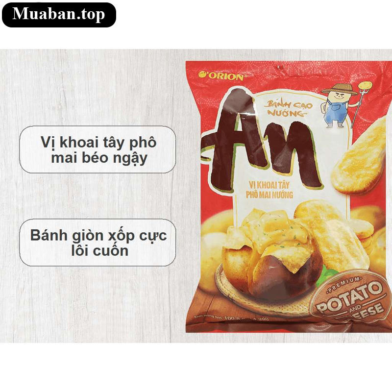 Bánh gạo vị khoai tây phô mai nướng Orion An gói 100g 6