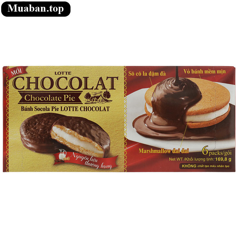 Bánh socola pie Lotte Chocolat hộp 170gr 6 cái 2