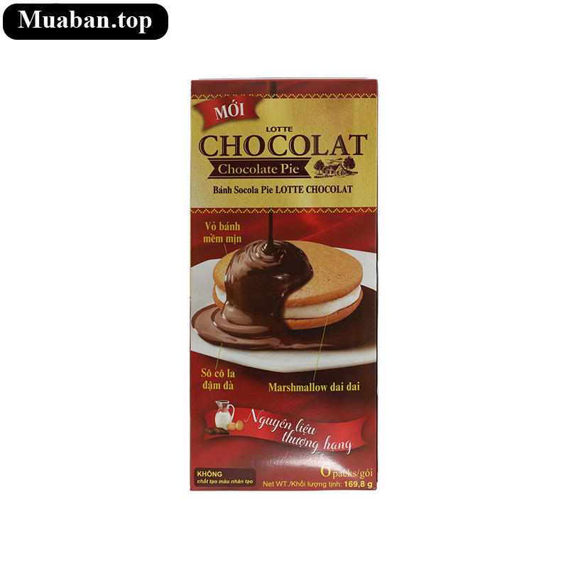 Bánh socola pie Lotte Chocolat hộp 170gr 6 cái 3