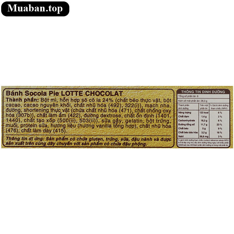 Bánh socola pie Lotte Chocolat hộp 170gr 6 cái 5