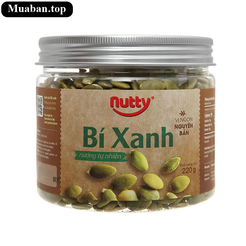 Bí xanh nướng tự nhiên Nutty hũ 220g Bí xanh nướng tự nhiên Nutty hũ 220g