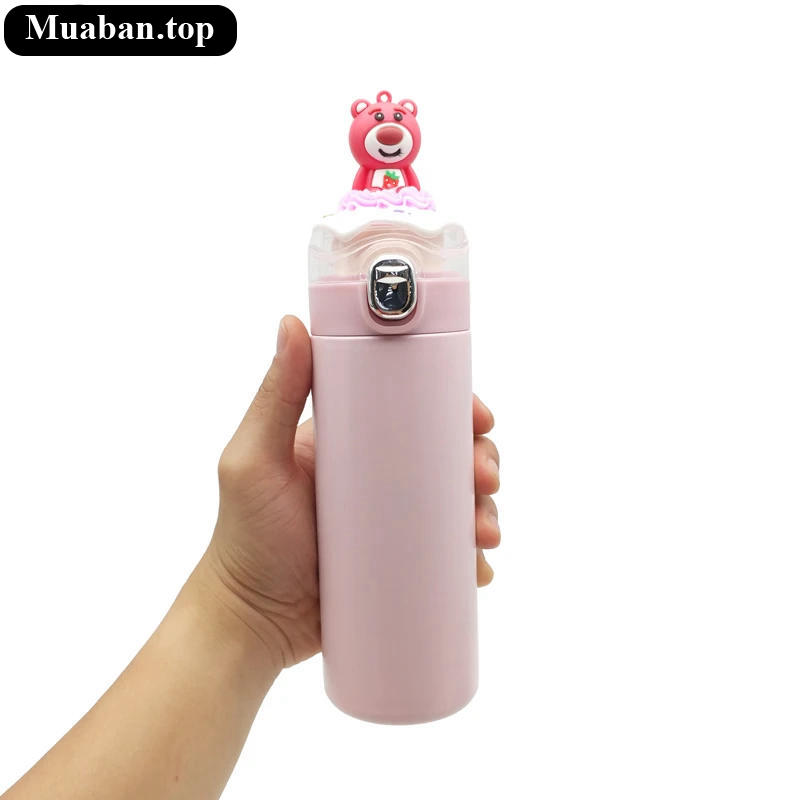 Bình Nước Inox Giữ Nhiệt Đầu Thú ZY Màu Hồng 8