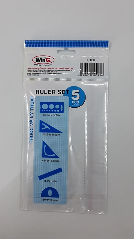 Bộ 5 Cây Thước Dẻo Trắng WinQ T160 cho học sinh 4