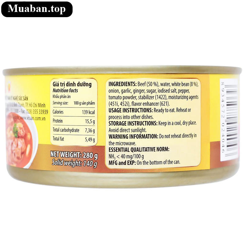 Bò nấu đậu Vissan 280g 3