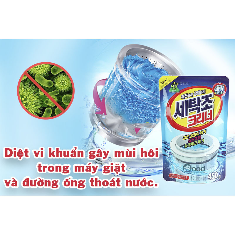Bột vệ sinh lồng máy giặt Sandokkaebi 450g 6