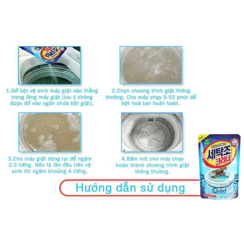 Bột vệ sinh lồng máy giặt Sandokkaebi 450g 9