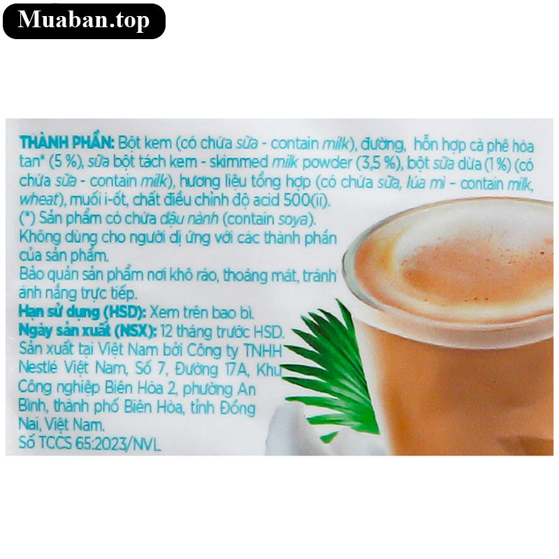 Cà phê NesCafé Latte vị dừa 200g 9