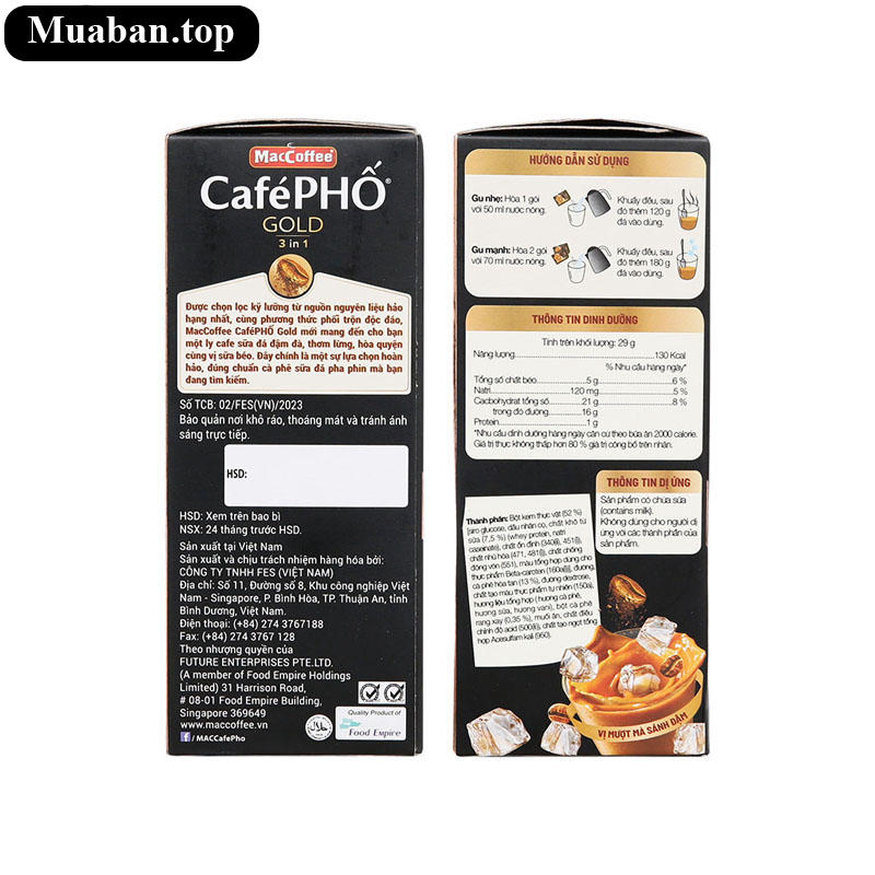 Cà phê sữa MacCoffee Café Phố Gold 3in1 290g 4