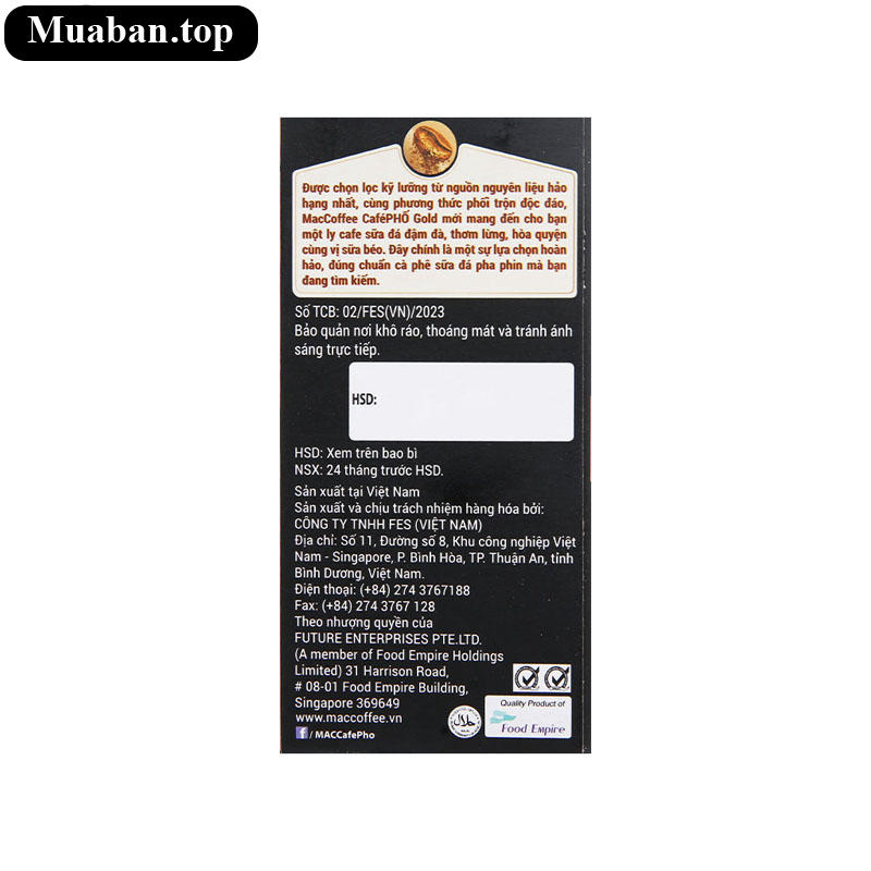 Cà phê sữa MacCoffee Café Phố Gold 3in1 290g 5