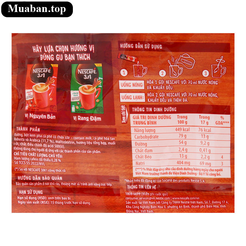 Cà phê sữa NesCafé 3 in 1 đậm đà hài hòa 782g 4