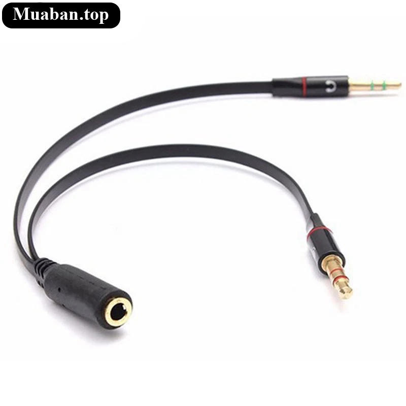 Cáp chia jack nối audio 3.5mm 1 jack cái ra 2 đực
