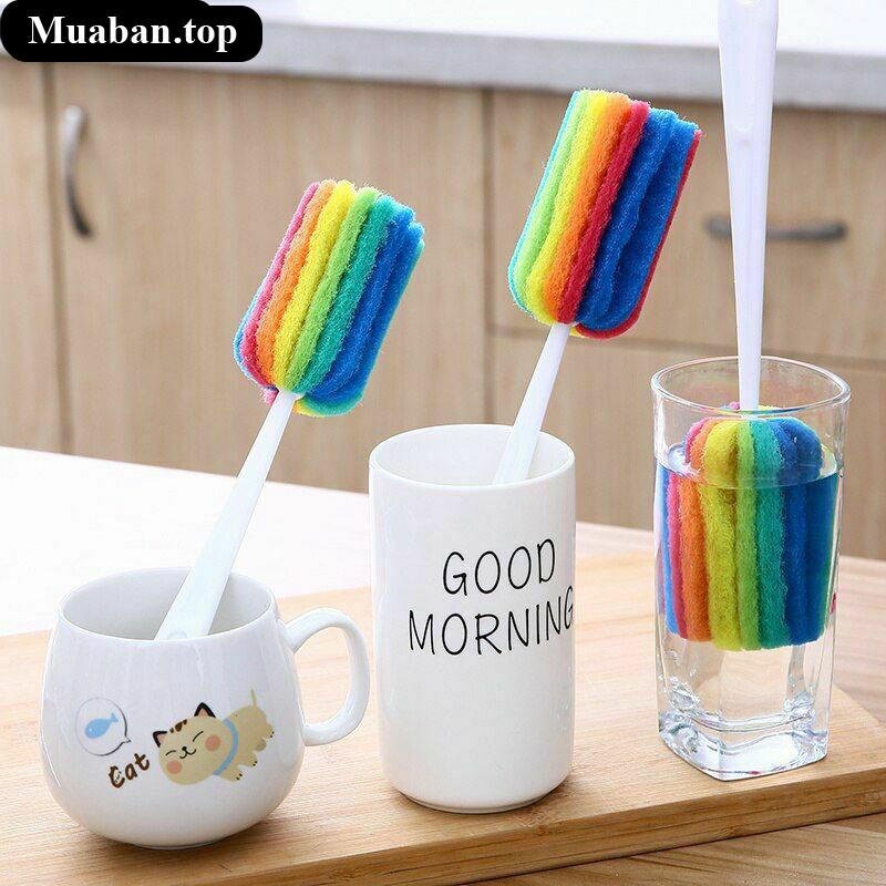 Cây vệ sinh chai lọ và ly cán dài tiện dụng