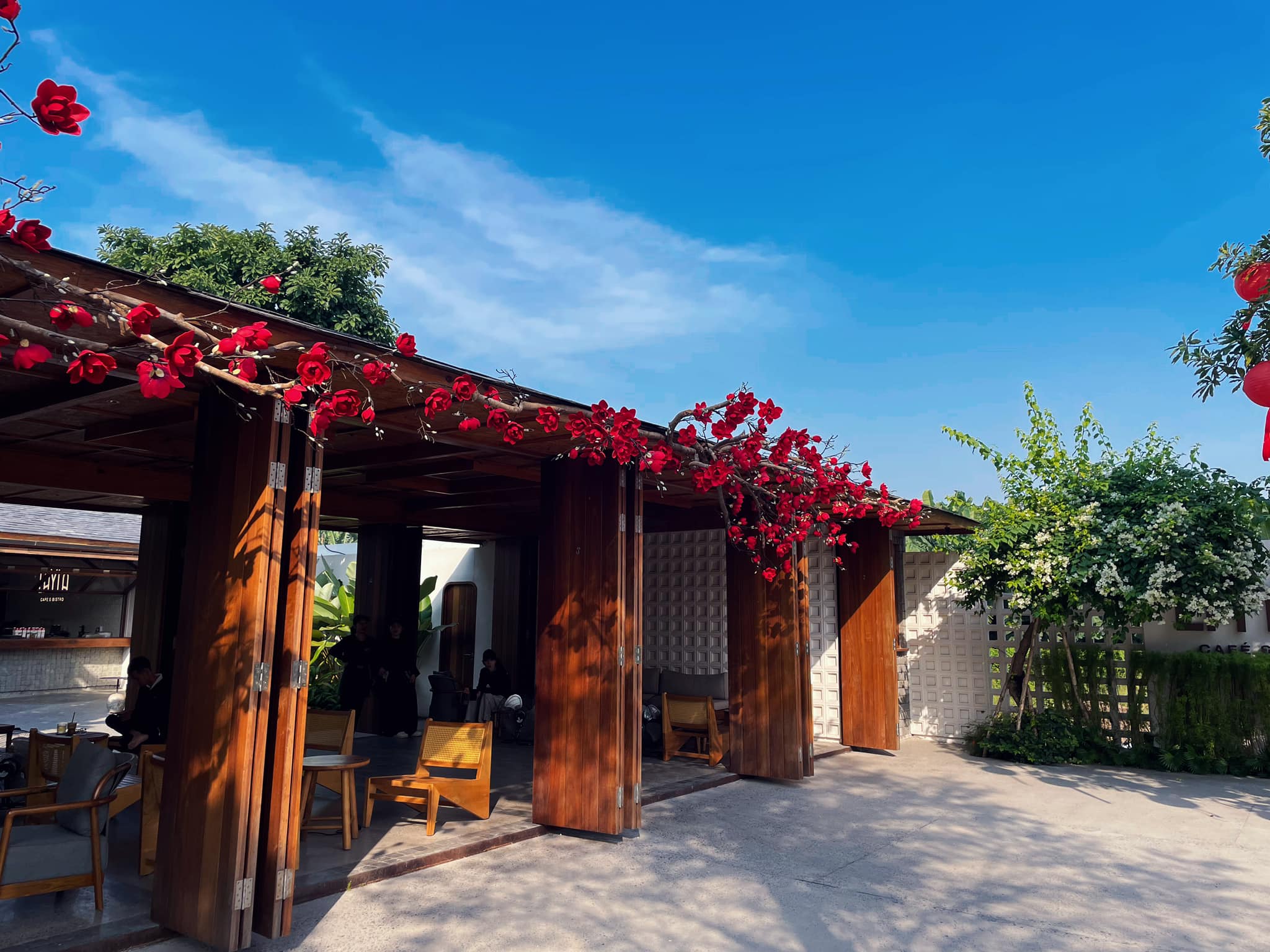 CHECK-IN NGAY ĐIỂM SỐNG ẢO HOT NHẤT SÀI GÒN – CÂY HOA ĐÀO ĐỎ RỰC TẠI LAYLA CAFE & BISTRO 4