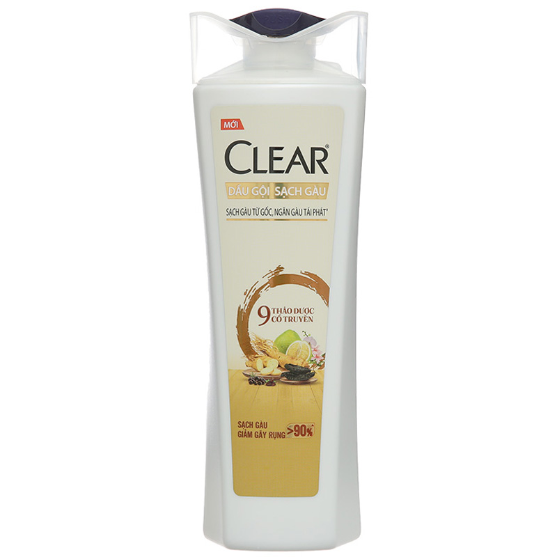 Dầu gội Clear 9 thảo dược cổ truyền làm sạch gàu giảm gãy rụng 330ml Dầu gội Clear 9 thảo dược cổ truyền làm sạch gàu giảm gãy rụng 330ml