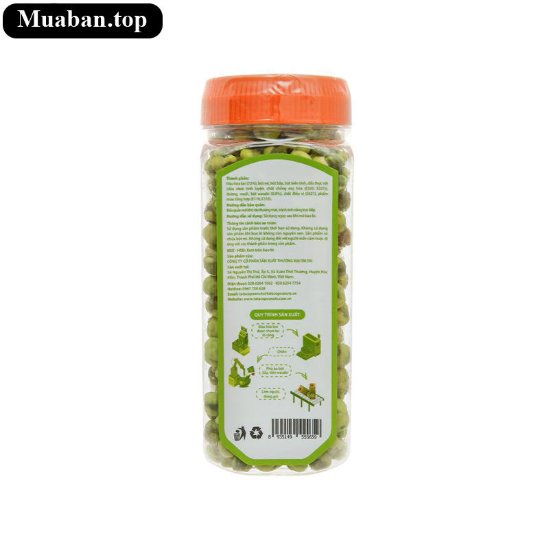 Đậu hà lan wasabi Tài Tài hũ 195g 2