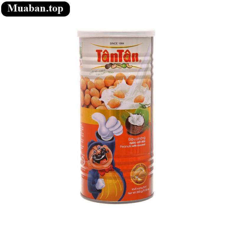 Đậu phộng nước cốt dừa Tân Tân lon 265g Đậu phộng nước cốt dừa Tân Tân lon 265g