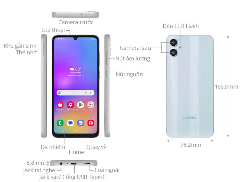 Điện thoại Samsung Galaxy A05 6GB 128GB 35