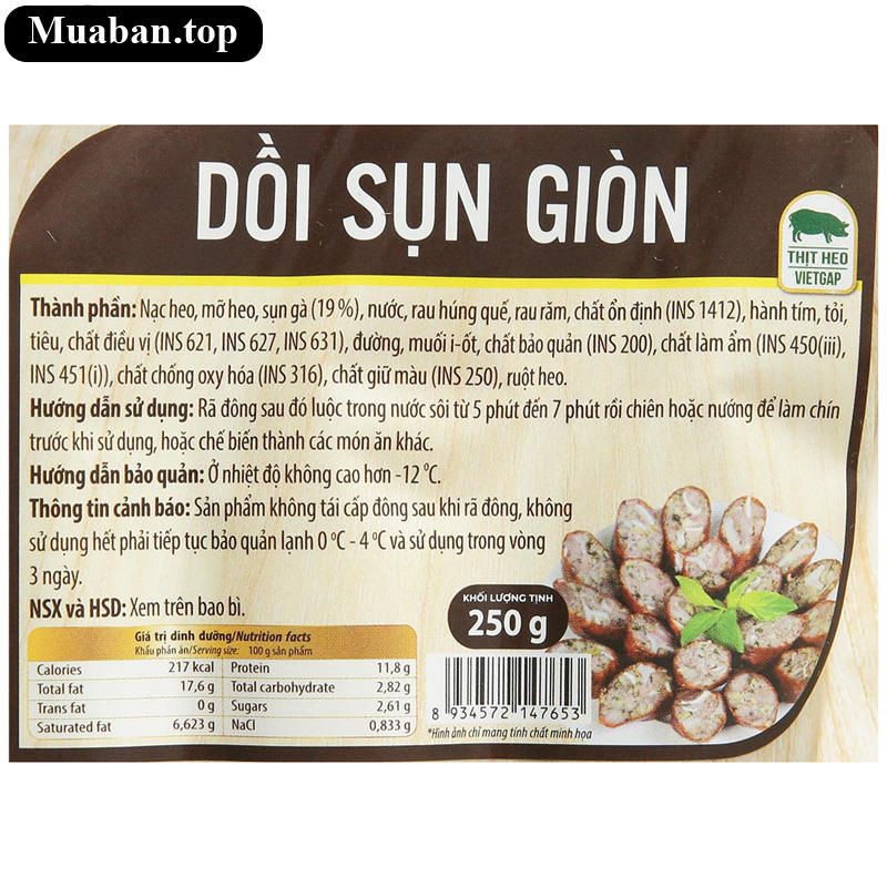 Dồi sụn giòn Vissan gói 250g 4