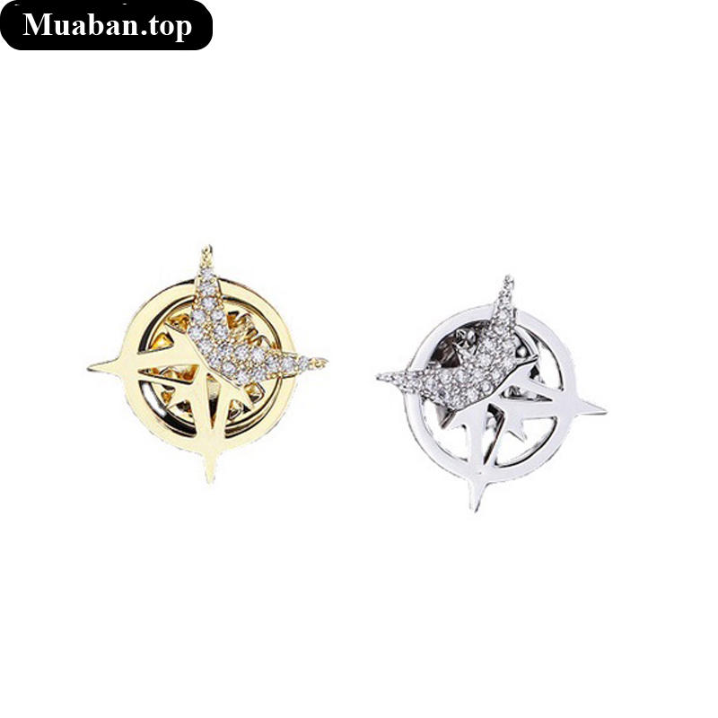Ghim Cài Cổ Áo Hình Ngôi Sao Tám Cánh Dành Cho Nam 5