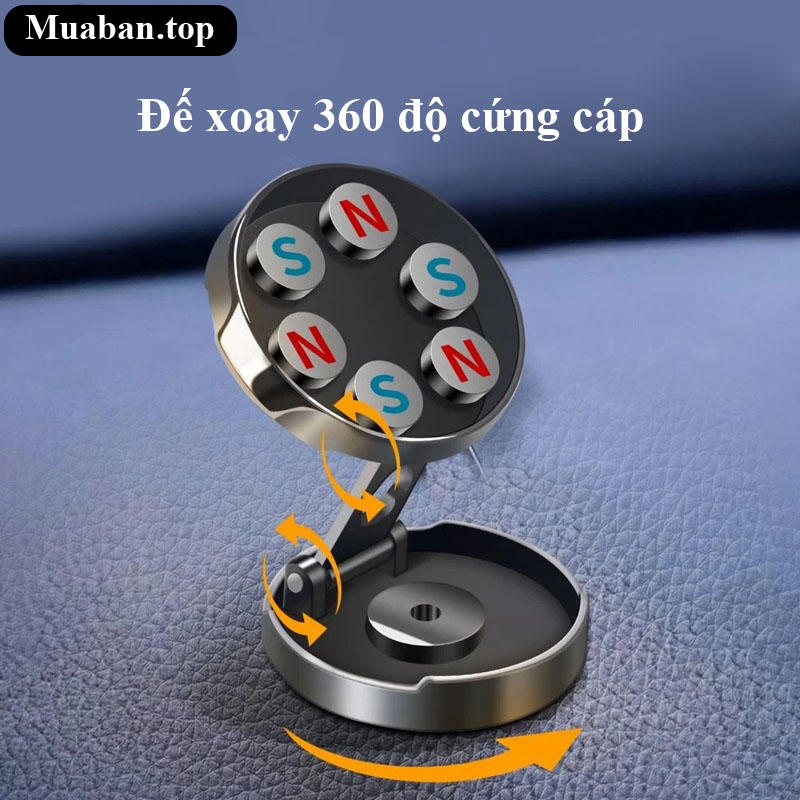 Giá đỡ điện thoại xoay 360 độ có từ tính bằng loại dùng cho oto 5