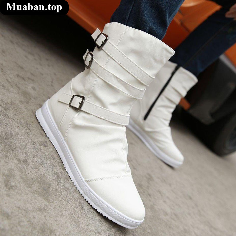 Giày cao cổ phối khóa kéo cá tính dành cho nam 2