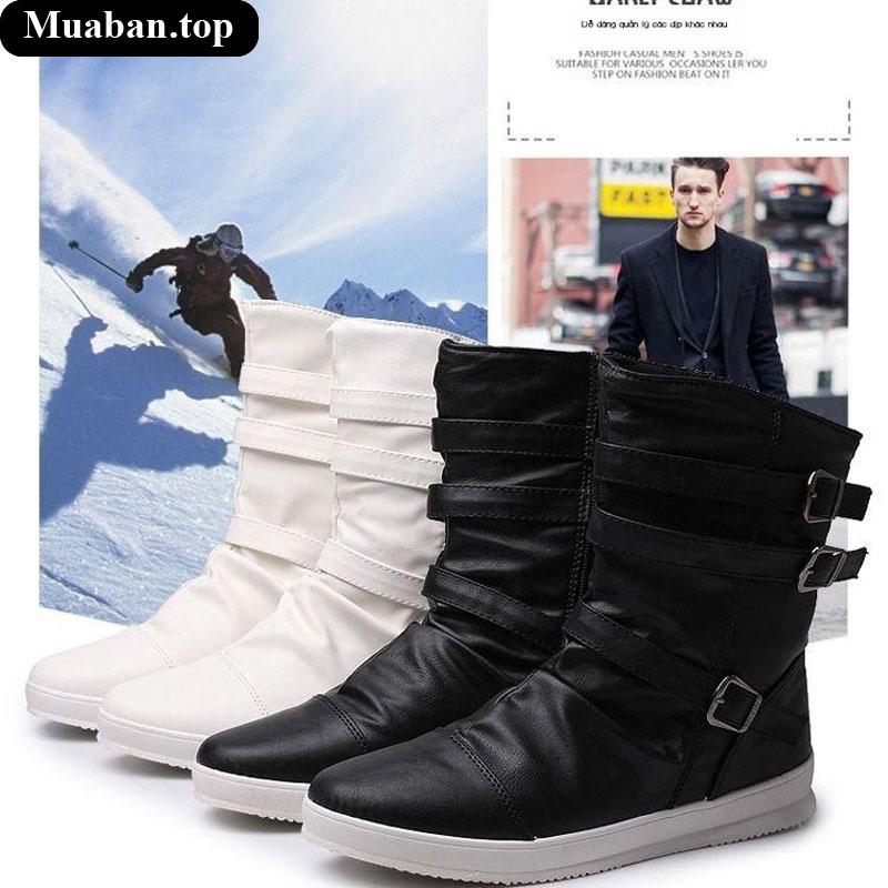 Giày cao cổ phối khóa kéo cá tính dành cho nam 4