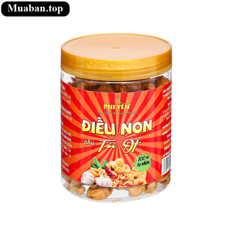 Hạt điều non vị tỏi ớt Phi Yến hũ 180g Hạt điều non vị tỏi ớt Phi Yến hũ 180g