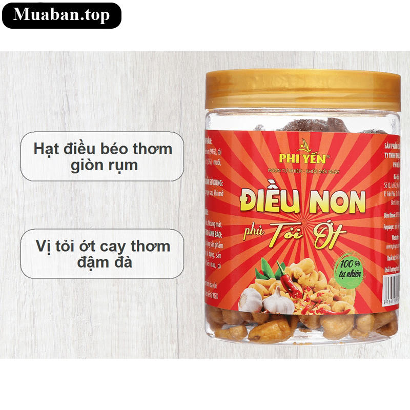 Hạt điều non vị tỏi ớt Phi Yến hũ 180g 10