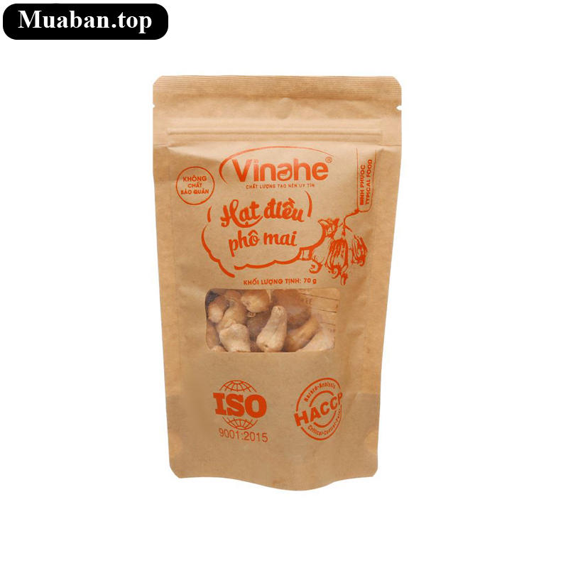 Hạt điều phô mai Vinahe gói 70g Hạt điều phô mai Vinahe gói 70g