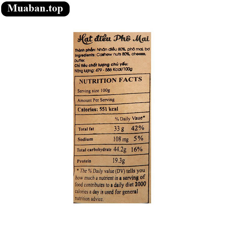Hạt điều phô mai Vinahe gói 70g 3