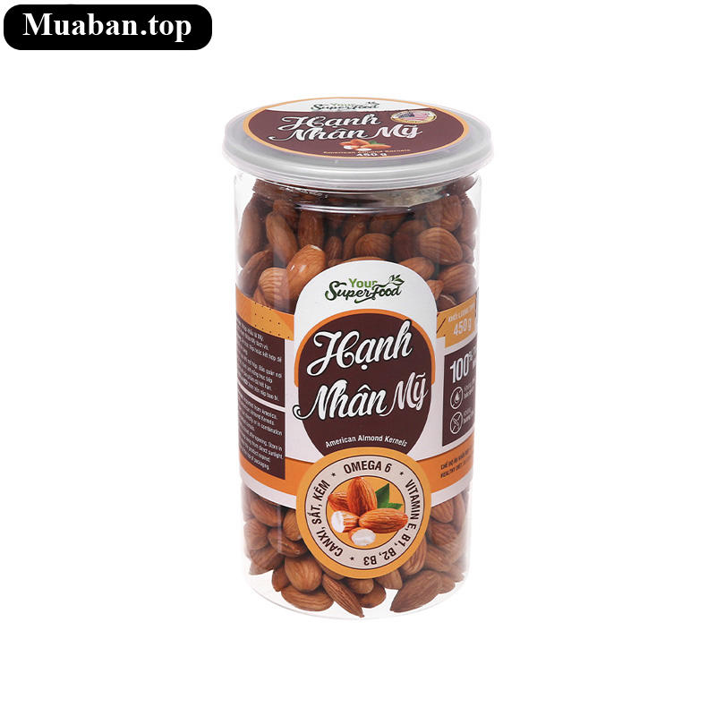 Hạt hạnh nhân Mỹ Your Superfood hũ 450g Hạt hạnh nhân Mỹ Your Superfood hũ 450g