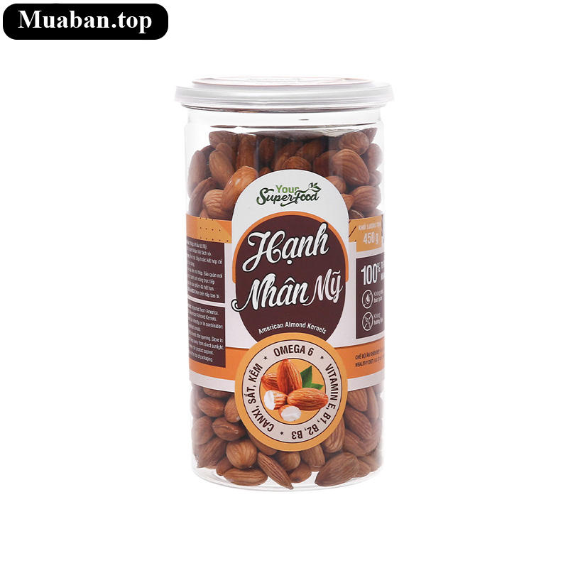 Hạt hạnh nhân Mỹ Your Superfood hũ 450g 2