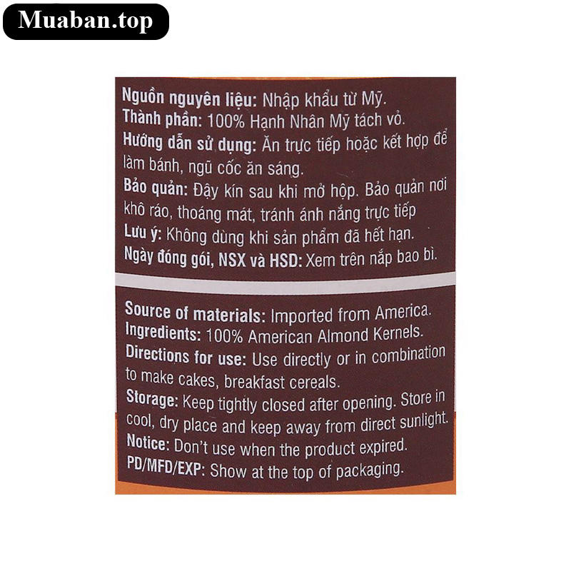 Hạt hạnh nhân Mỹ Your Superfood hũ 450g 5