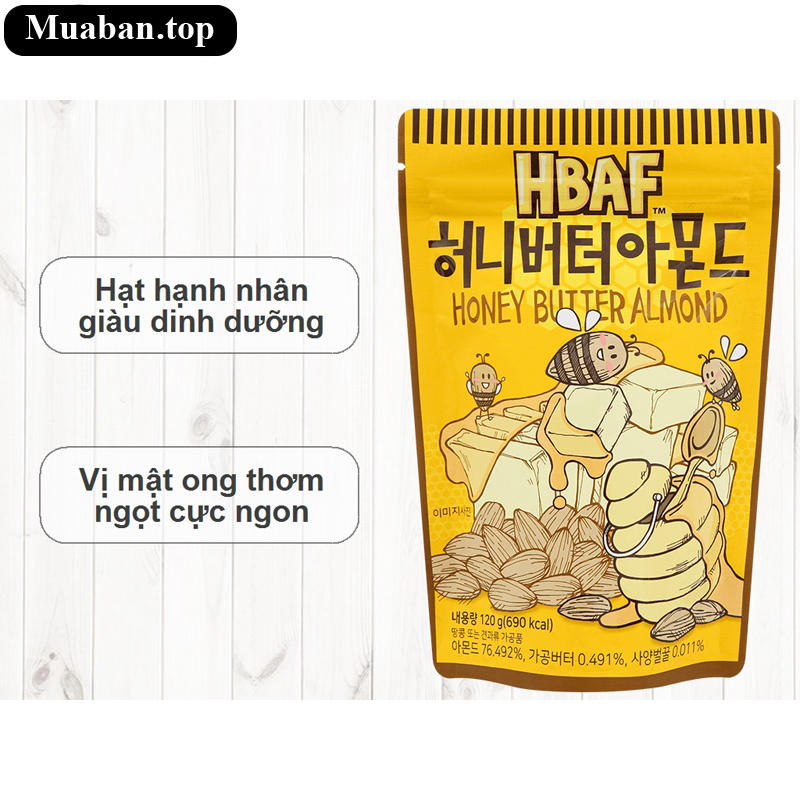 Hạt hạnh nhân tẩm bơ mật ong Tom's Farm gói 120g 6
