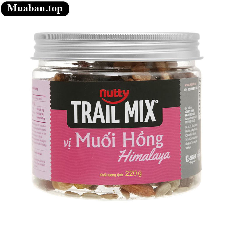 Hạt hỗn hợp vị muối hồng Nutty Trailmix hũ 220g Hạt hỗn hợp vị muối hồng Nutty Trailmix hũ 220g