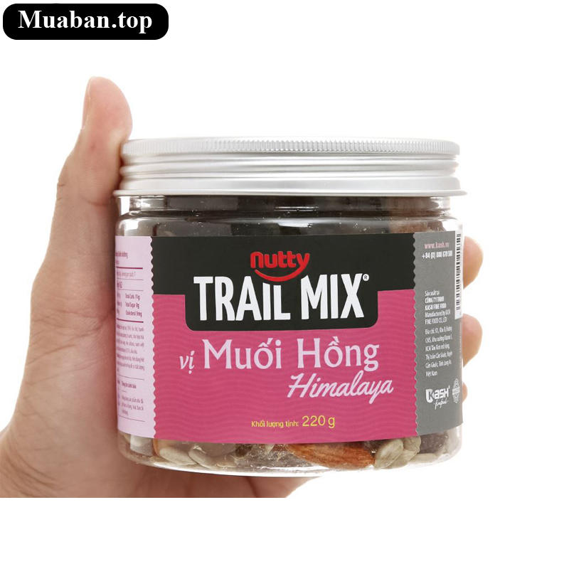 Hạt hỗn hợp vị muối hồng Nutty Trailmix hũ 220g 2