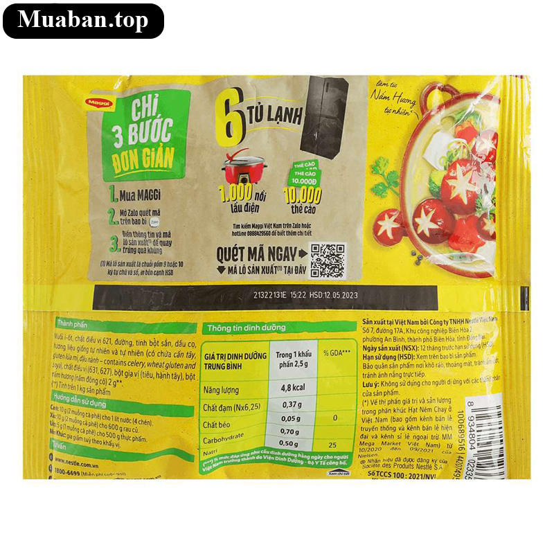Hạt nêm cao cấp vị nấm hương Maggi gói 450g 3