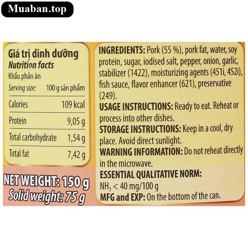 Heo hai lát Vissan 150g 5